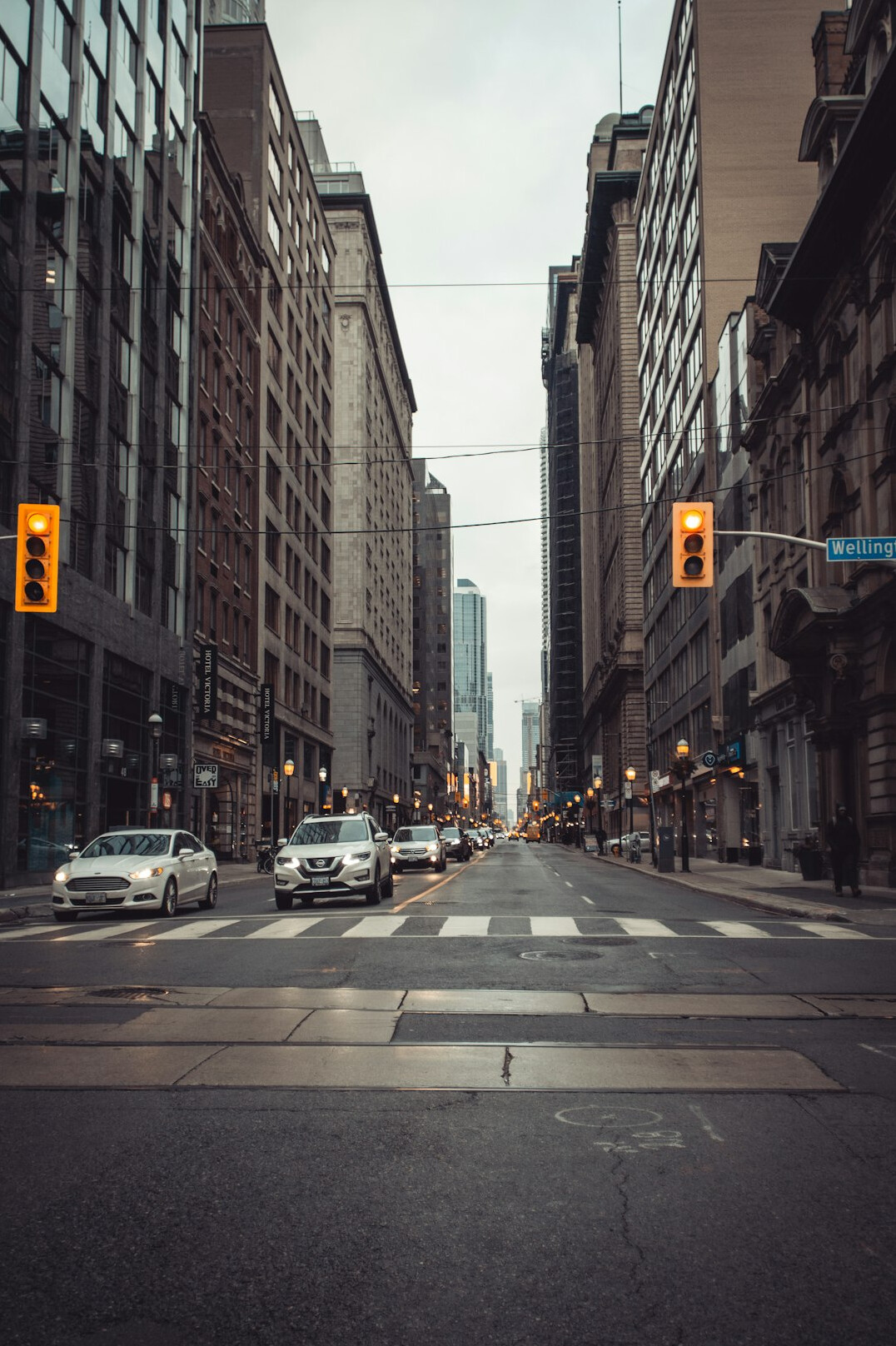 city street with inequality signs